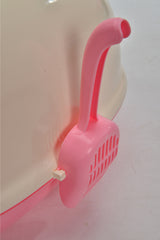 YES4PETS Large Hooded Cat Toilet Litter Box Tray House With Scoop Pink - 45-Degree Angle