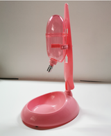 YES4PETS Dog Cat Guinea Pig Water Food Feeder Rabbit Bowl Dispenser Bottle-Pink - Top-Down View