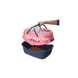 YES4PETS Medium Dog Cat Crate Pet Rabbit Guinea Pig Ferret Carrier Cage With Mat-Pink - Side View