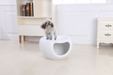 YES4PETS Cat Kitten Bed Cave Small Dog House Kennel Plastic Pet Pod Bedding Igloo White - Top-Down View