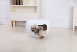 YES4PETS Cat Kitten Bed Cave Small Dog House Kennel Plastic Pet Pod Bedding Igloo White - 45-Degree Angle