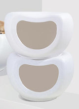YES4PETS Cat Kitten Bed Cave Small Dog House Kennel Plastic Pet Pod Bedding Igloo White - Rear View