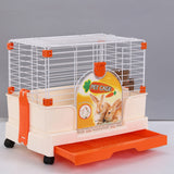 YES4PETS Small Orange Pet Rabbit Cage Guinea Pig Crate Kennel With Potty Tray And Wheel - Front View
