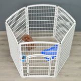 YES4PETS 6 Panel Plastic Pet Pen Pet Foldable Fence Dog Fence Enclosure With Gate White - Front View