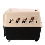 YES4PETS XXXL Plastic Pet Dog Carrier Transport Cat Cage With Wheels Tray & Bowl - Top-Down View