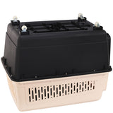 YES4PETS XXXL Plastic Pet Dog Carrier Transport Cat Cage With Wheels Tray & Bowl - 45-Degree Angle