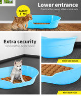 YES4PETS Pet Bed Small Plastic Dog Bedding Sleeping Resting Washable Basket Blue - 45-Degree Angle