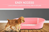 YES4PETS Pet Bed Small Plastic Dog Bedding Sleeping Resting Washable Basket Pink - Front View