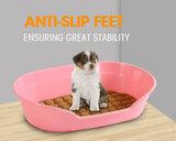 YES4PETS Pet Bed Small Plastic Dog Bedding Sleeping Resting Washable Basket Pink - Side View