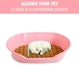 YES4PETS Pet Bed Small Plastic Dog Bedding Sleeping Resting Washable Basket Pink - Top-Down View