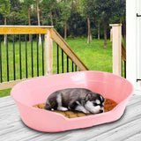 YES4PETS Pet Bed Small Plastic Dog Bedding Sleeping Resting Washable Basket Pink - Low Angle
