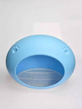 YES4PETS Medium Cave Cat Kitten Box Igloo Cat Bed House Dog Puppy House-Blue - Front View