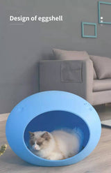 YES4PETS Medium Cave Cat Kitten Box Igloo Cat Bed House Dog Puppy House-Blue