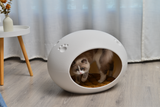 YES4PETS Medium Cave Cat Kitten Box Igloo Cat Bed House Dog Puppy House White - Side View