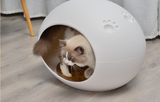 YES4PETS Medium Cave Cat Kitten Box Igloo Cat Bed House Dog Puppy House White - Top-Down View