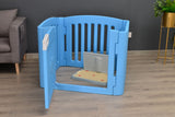 YES4PETS 4 Panel Plastic Pet Pen Pet Foldable Fence Dog Fence Enclosure With Gate Blue - Top-Down View