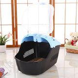 YES4PETS Medium Portable Travel Dog Cat Crate Pet Carrier Cage Comfort With Mat-Blue - Front View