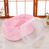 YES4PETS Small Dog Cat Crate Pet Rabbit Guinea Pig Ferret Carrier Cage With Mat-Pink - Front View