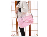 YES4PETS Small Dog Cat Crate Pet Rabbit Guinea Pig Ferret Carrier Cage With Mat-Pink - Side View