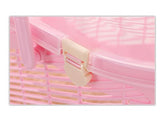 YES4PETS Small Dog Cat Crate Pet Rabbit Guinea Pig Ferret Carrier Cage With Mat-Pink - Top-Down View