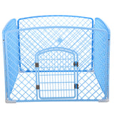 YES4PETS 4 Panel Plastic Pet Pen Pet Foldable Fence Dog Fence Enclosure With Gate Blue- M
