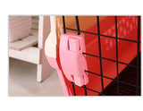 YES4PETS Portable Plastic Dog Cat Pet Pets Carrier Travel Cage With Tray-Pink - Front View