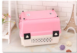 YES4PETS Portable Plastic Dog Cat Pet Pets Carrier Travel Cage With Tray-Pink - 45-Degree Angle