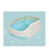 YES4PETS Large Portable Cat Toilet Litter Box Tray with Scoop and Grid Tray-Green - Side View