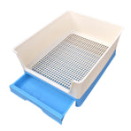 YES4PETS Medium Dog Potty Training Tray Pet Puppy Toilet Trays Loo Pad Mat With Wall Blue