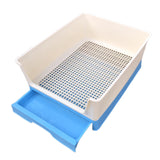 YES4PETS Medium Dog Potty Training Tray Pet Puppy Toilet Trays Loo Pad Mat With Wall Blue - Top-Down View