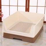 YES4PETS Medium Dog Potty Training Tray Pet Puppy Toilet Trays Loo Pad Mat With Wall Brown - Front View