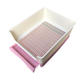 YES4PETS Medium Dog Potty Training Tray Pet Puppy Toilet Trays Loo Pad Mat With Wall Pink - Front View