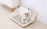 YES4PETS Medium Portable Dog Potty Training Tray Pet Puppy Toilet Trays Loo Pad Mat With Wall Brown - Front View