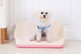 YES4PETS Medium Portable Dog Potty Training Tray Pet Puppy Toilet Trays Loo Pad Mat With Wall Pink - Front View