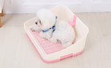 YES4PETS Medium Portable Dog Potty Training Tray Pet Puppy Toilet Trays Loo Pad Mat With Wall Pink - Side View