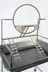 YES4PETS Large Bird Cage Parrot Playpen Gym Toy Stand With Ladder On Wheels - Front View