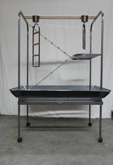 YES4PETS XXL Bird Cage Parrot Playpen Gym Toy Stand With Swing Ladders On Wheels - Front View