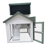 YES4PETS Medium Chicken Coop Rabbit Hutch Guinea Pig Cage Ferret House - 45-Degree Angle