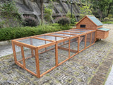 YES4PETS XXL Chicken Coop Rabbit Hutch Ferret Cage Hen Chook Cat Kitten House With Run - Front View