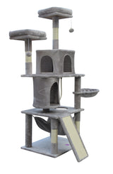 YES4PETS Large Cat Scratching Post Tree Scratcher Pole-Little Grey - Top-Down View
