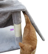 YES4PETS Large Cat Scratching Post Tree Scratcher Pole-Little Grey - Rear View