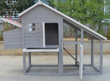 YES4PETS Grey Large Chicken Coop Rabbit Hutch Ferret Guinea Pig Cage Hen Chook Cat Kitten House - Front View