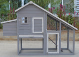 YES4PETS Grey Large Chicken Coop Rabbit Hutch Ferret Guinea Pig Cage Hen Chook Cat Kitten House - Top-Down View