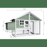 YES4PETS Green Large Chicken Coop Rabbit Hutch Ferret Cat Cage Hen Chook Cat Kitten House - Front View