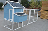 YES4PETS 371 cm Blue XXL Chicken Coop Rabbit Guinea Pig Hutch Ferret Hen Cat Kitten House - Front View