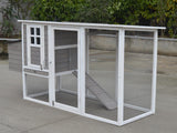 YES4PETS Large Chicken Coop Rabbit Hutch Cat Ferret Cage Hen Chook House Grey - Front View