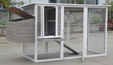 YES4PETS Large Chicken Coop Rabbit Hutch Cat Ferret Cage Hen Chook House Grey - Side View