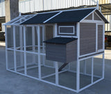 YES4PETS Grey XXL Chicken Coop Rabbit Guinea Pig Hutch Ferret Hen Cat House - Front View