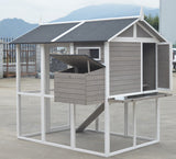 YES4PETS Grey XL Chicken Coop Rabbit Guinea Pig Hutch Ferret Hen Cat Bird House