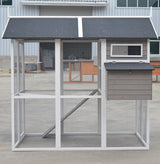 YES4PETS Grey XL Chicken Coop Rabbit Guinea Pig Hutch Ferret Hen Cat House - Top-Down View